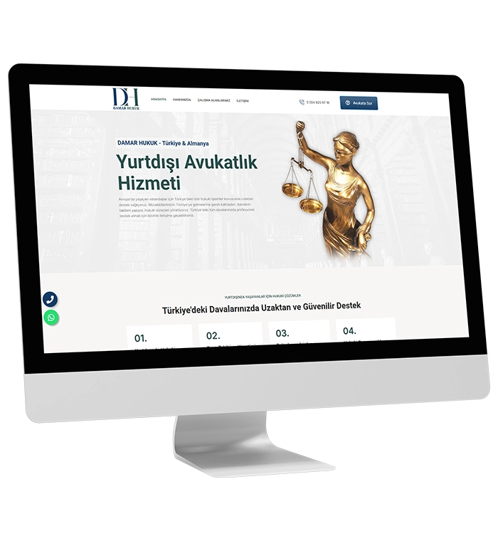 web tasarım örnek çalışma damarhukuk.com